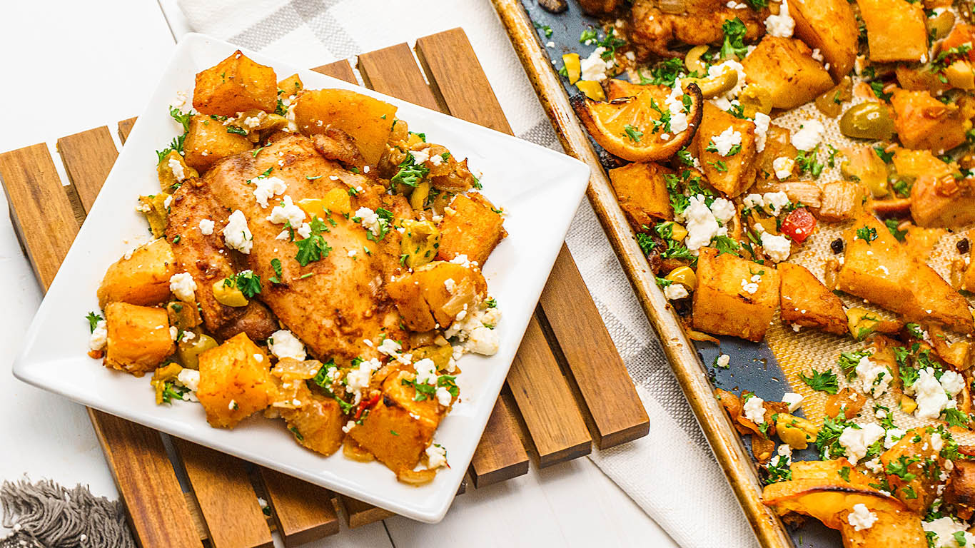 One Pan Harissa Chicken
 &ndash; Cooking Panda