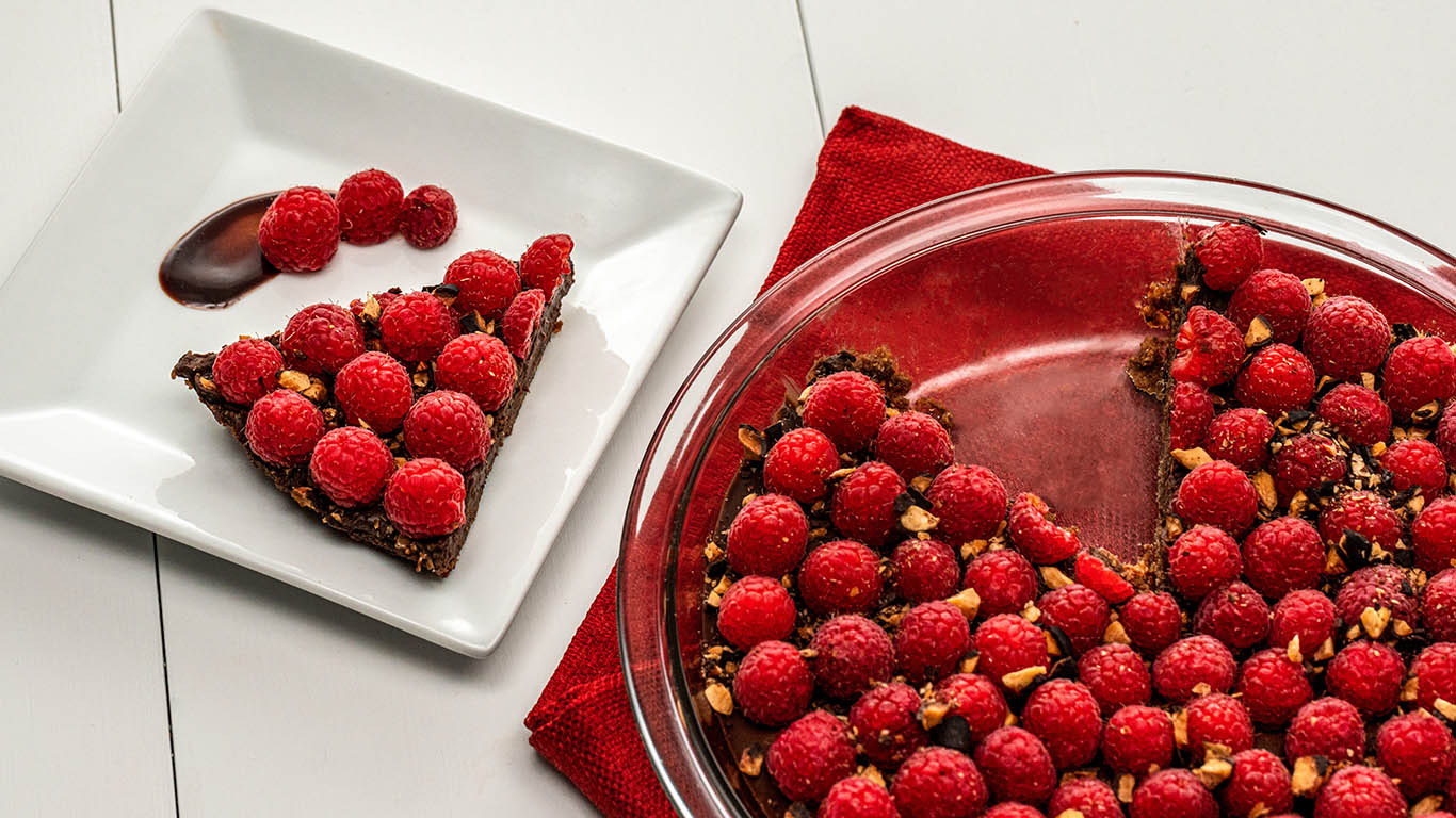 Chocolate Almond Raspberry Tart Cooking Panda