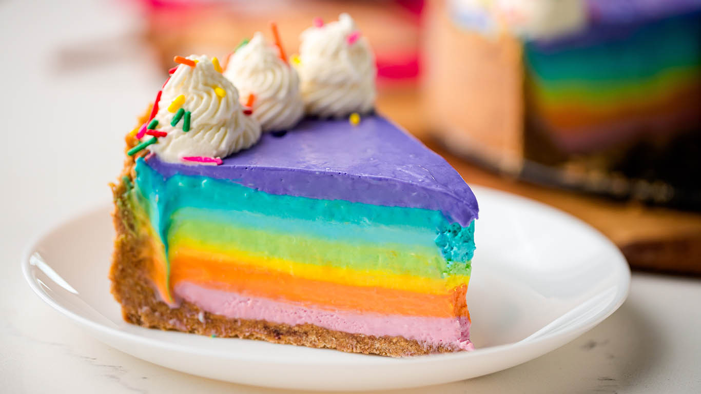 Rainbow Cheesecake
 &ndash; Cooking Panda