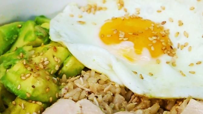 Rice Bowl with Fried Egg and Avocado Recipe