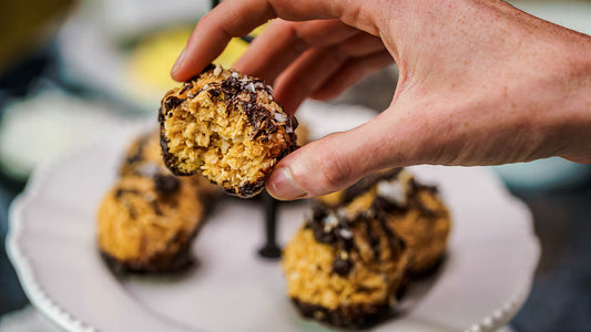 No Bake Caramel Coconut Macaroons