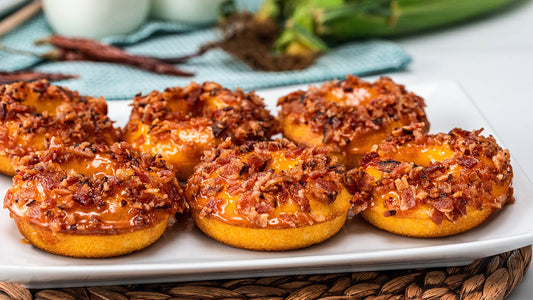 Hot Honey Cornbread Donuts