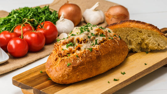 Spaghetti Stuffed Garlic Bread