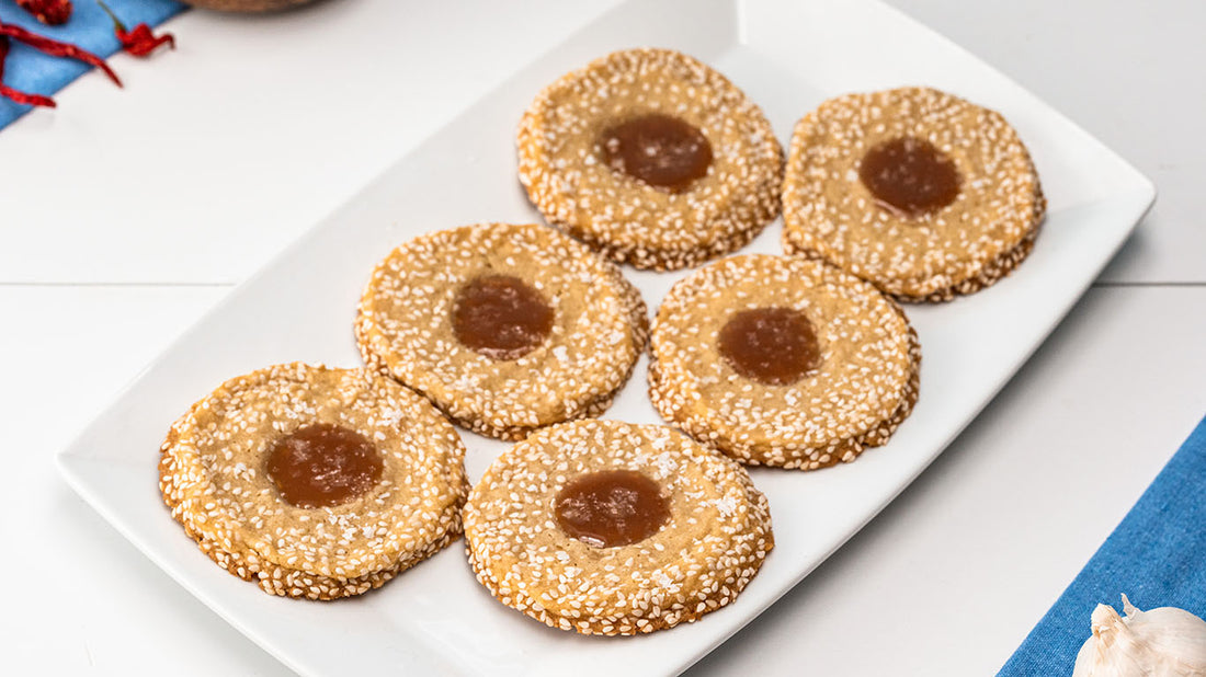 Miso Caramel Thumbprint Cookies