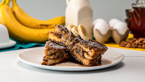 Cereal Sun butter and Banana French Toast Sandwiches