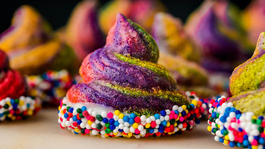 Rainbow Funfetti Meringues