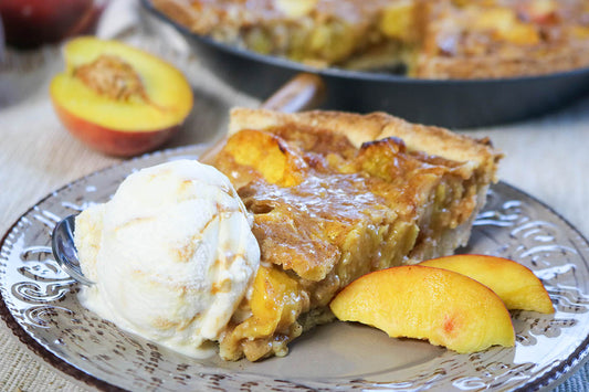 Peach Pie with Vanilla Pudding