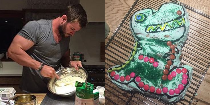 Chris Hemsworth Makes Birthday Cake For His Daughter (Photos)