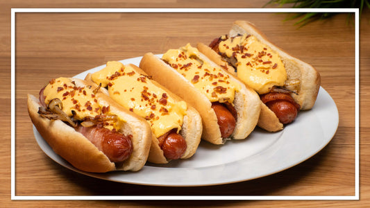 Bacon and Cheese Sauce Hot Dog
