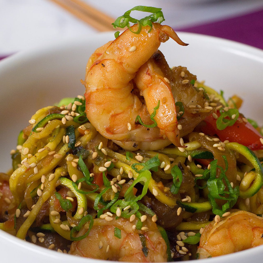 Asian Shrimp Zoodle Bowl