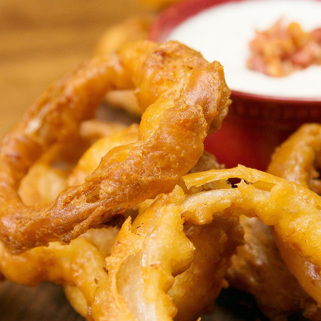 Bacon Beer-Battered Onion Rings