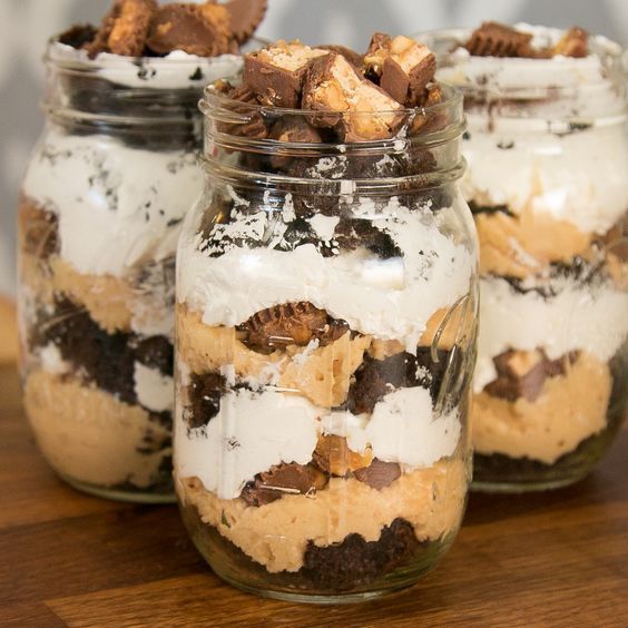 Reese's Snickers Cheesecake Jars