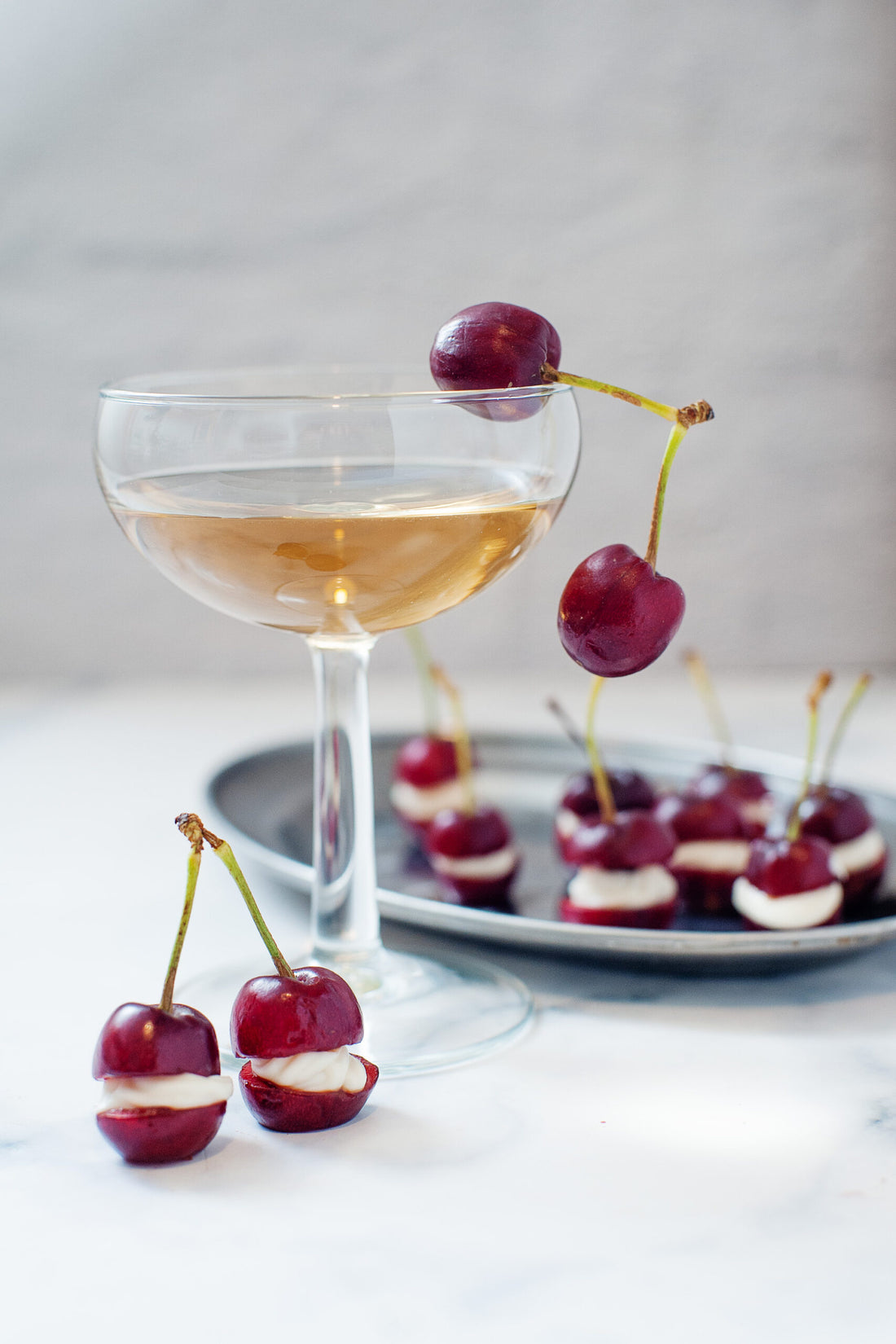 Champagne Ganache Stuffed Cherries