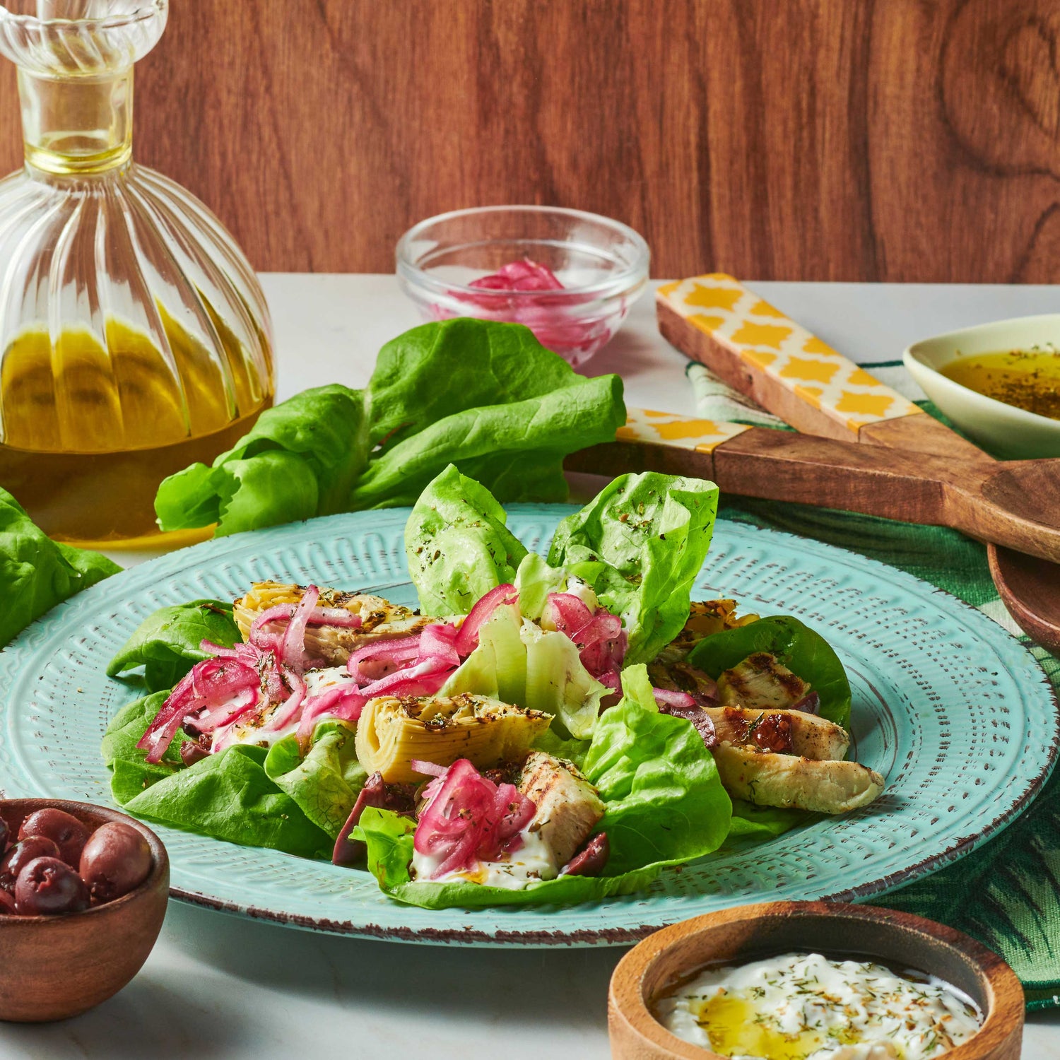 Mediterranean Chicken Lettuce Wraps Cooking Panda