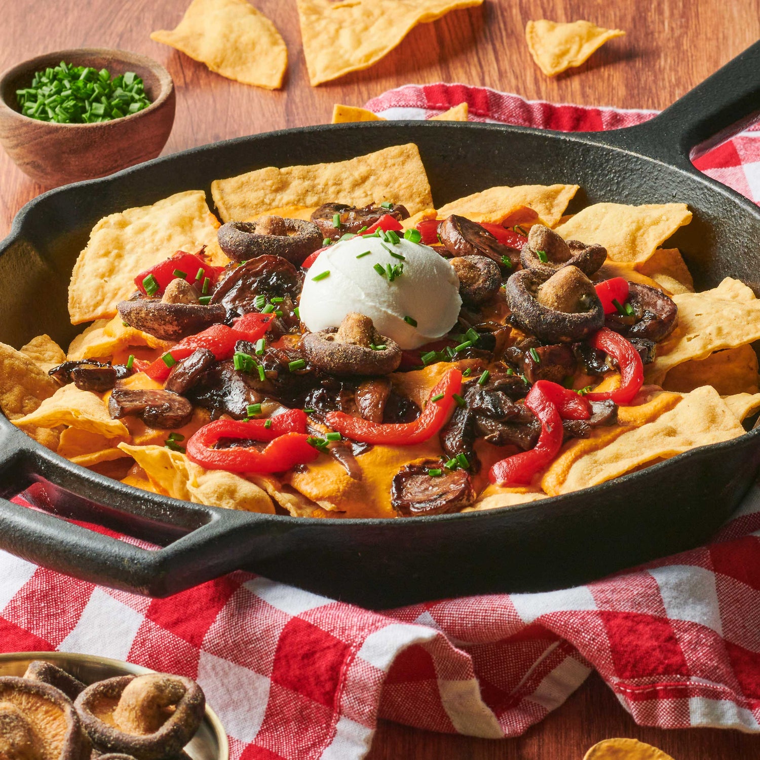 Mushroom Shallot Nachos Cooking Panda