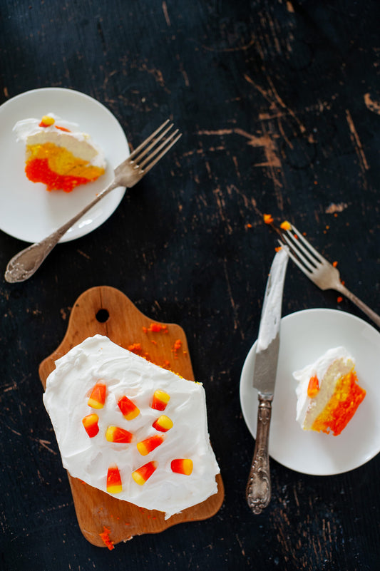 Candy Corn Poke Cake