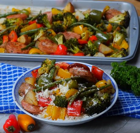 One Pan Healthy Sausage And Veggies