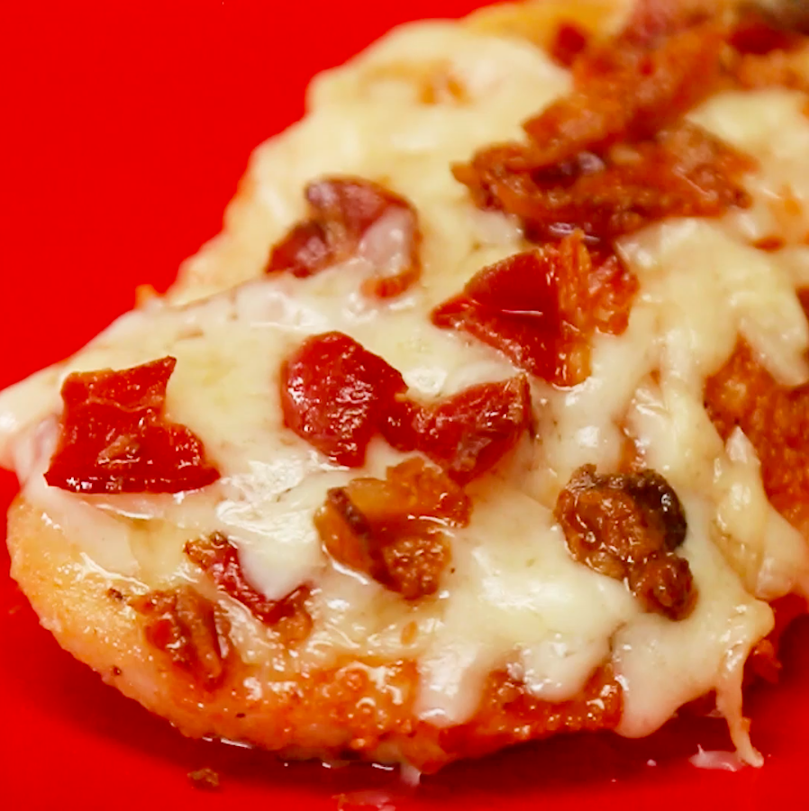 Cheese Crusted Bacon-Topped Chicken