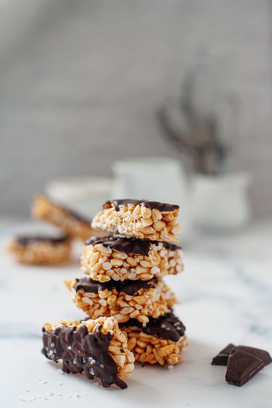 Chewy Salted Caramel Crispy Bars