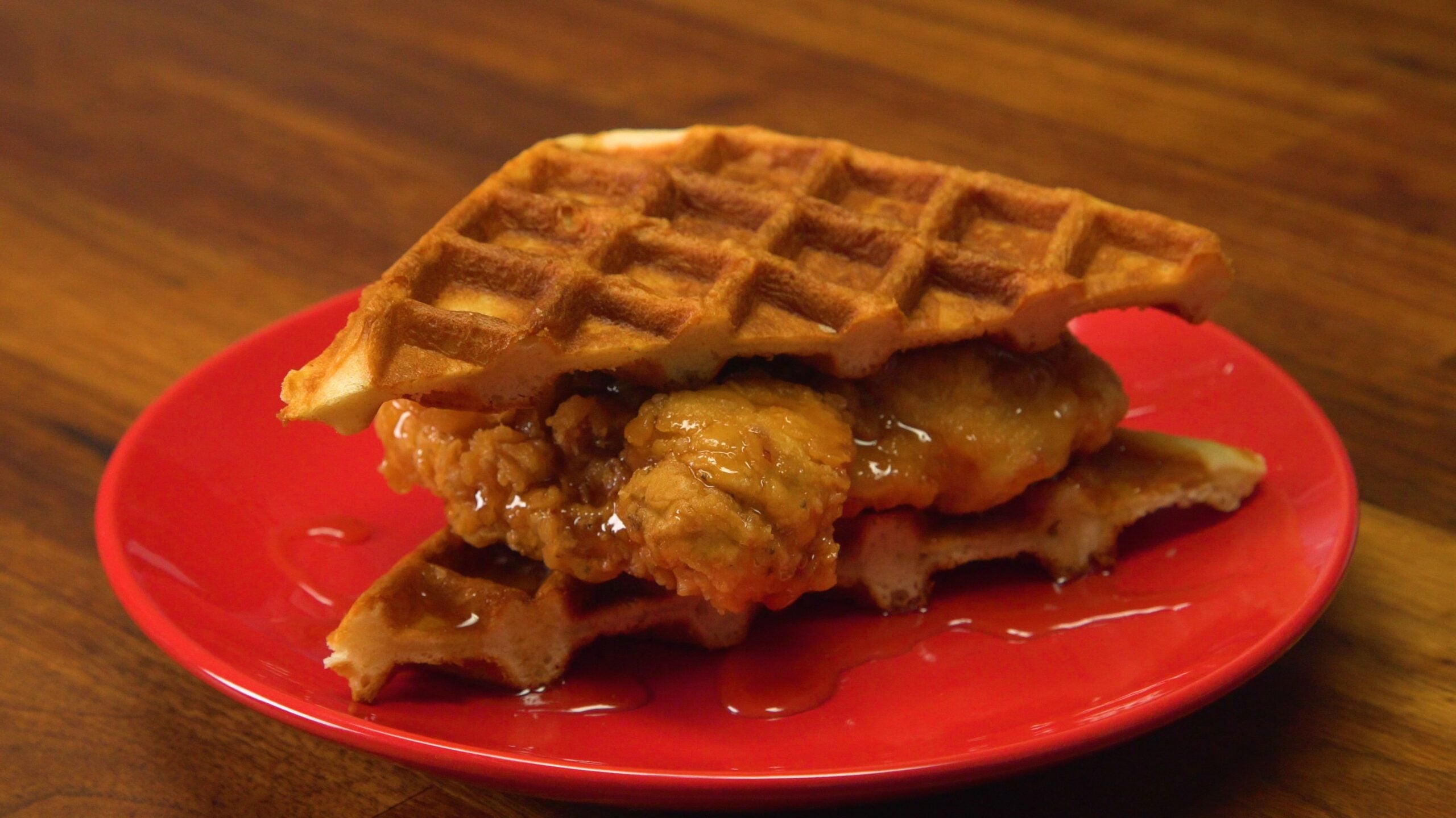 Chicken And Waffle Sandwiches Cooking Panda