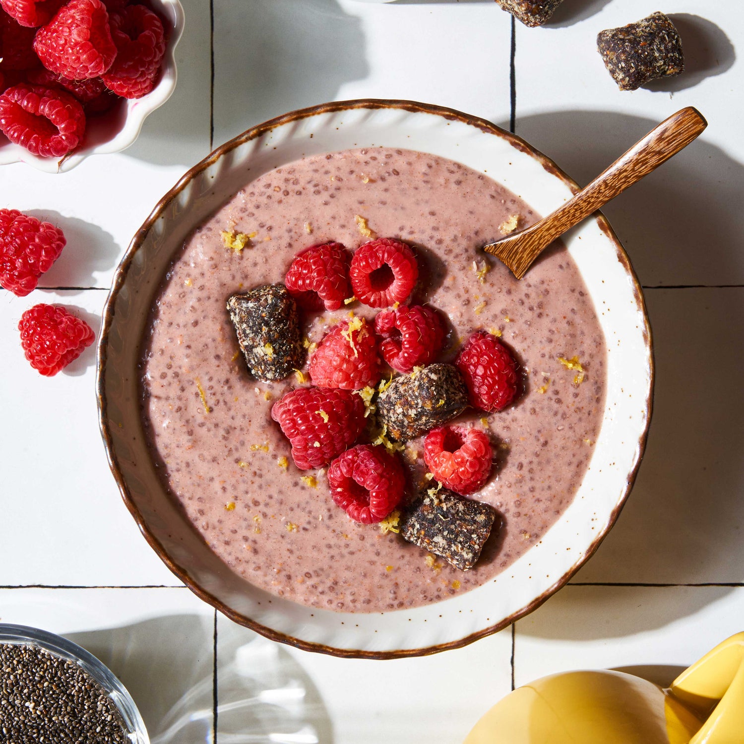 Raspberry Chia Pudding Bowl Cooking Panda