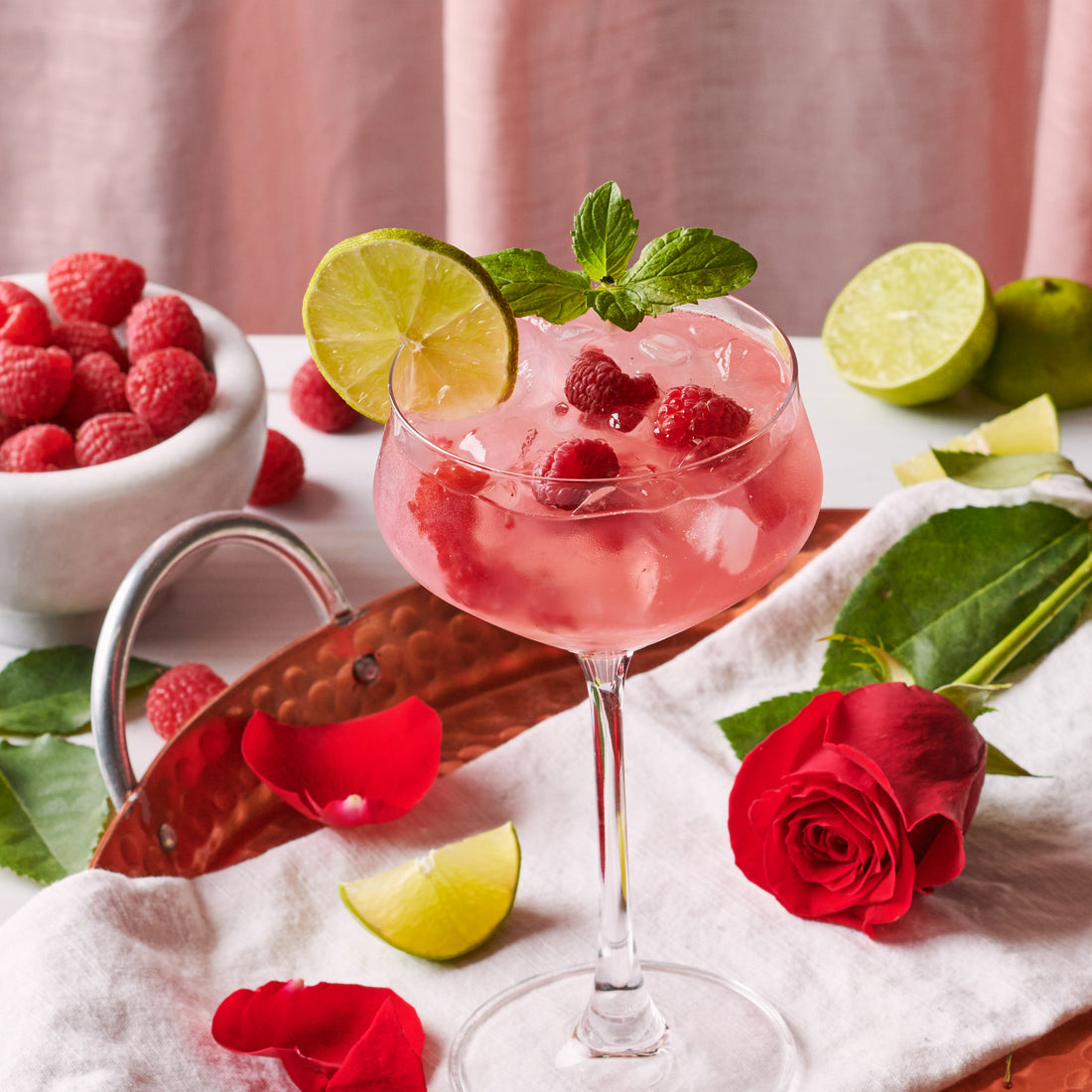 Berry Guava Rose Kombucha Cocktail