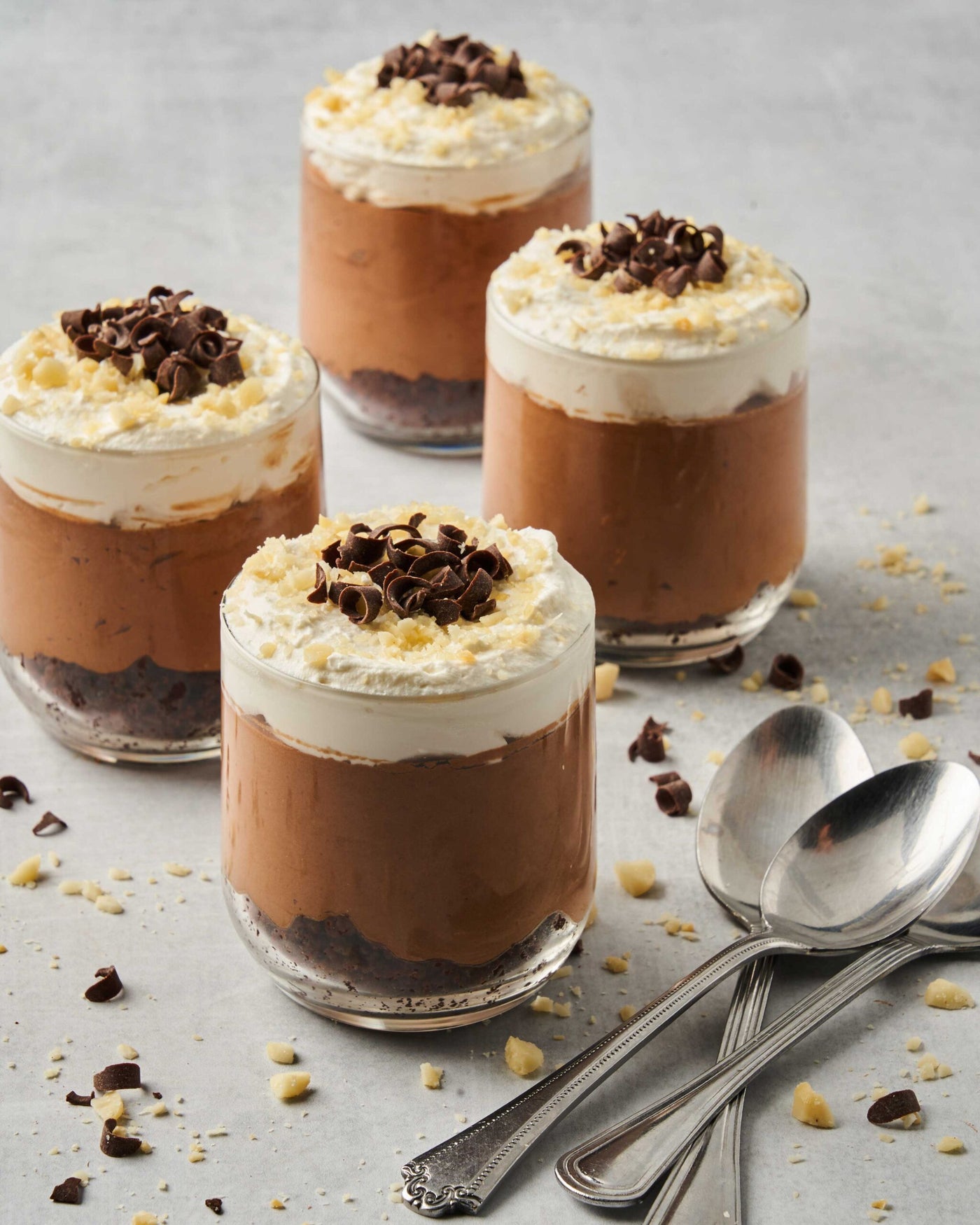 Chocolate Macadamia Nut Mousse Cups
