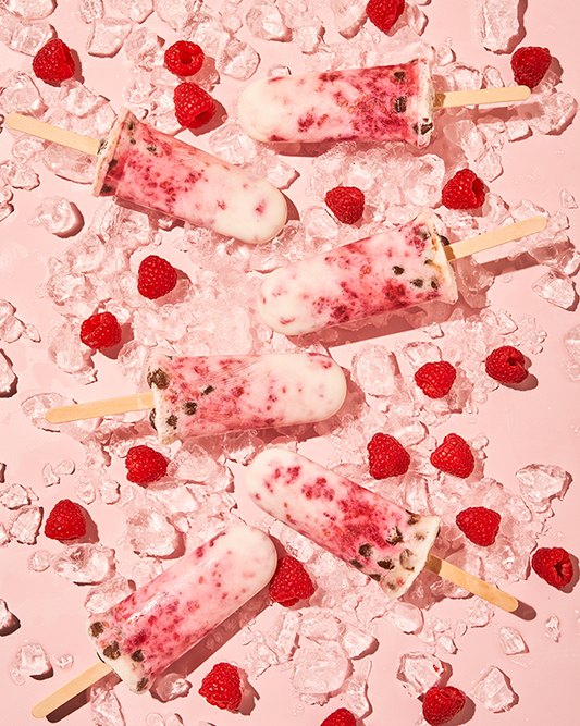 Raspberries and Cream Boba Popsicles