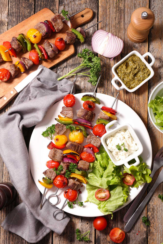 California Protein Dip And Veggie Skewers