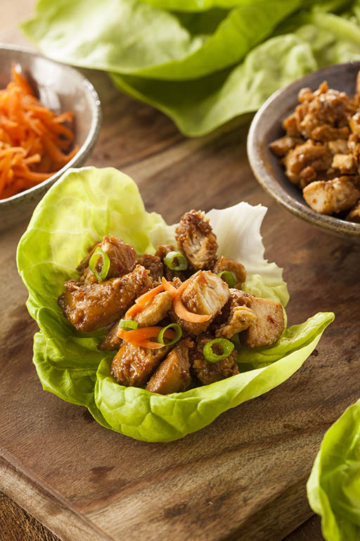 Honey Lemon Chicken Lettuce Wraps