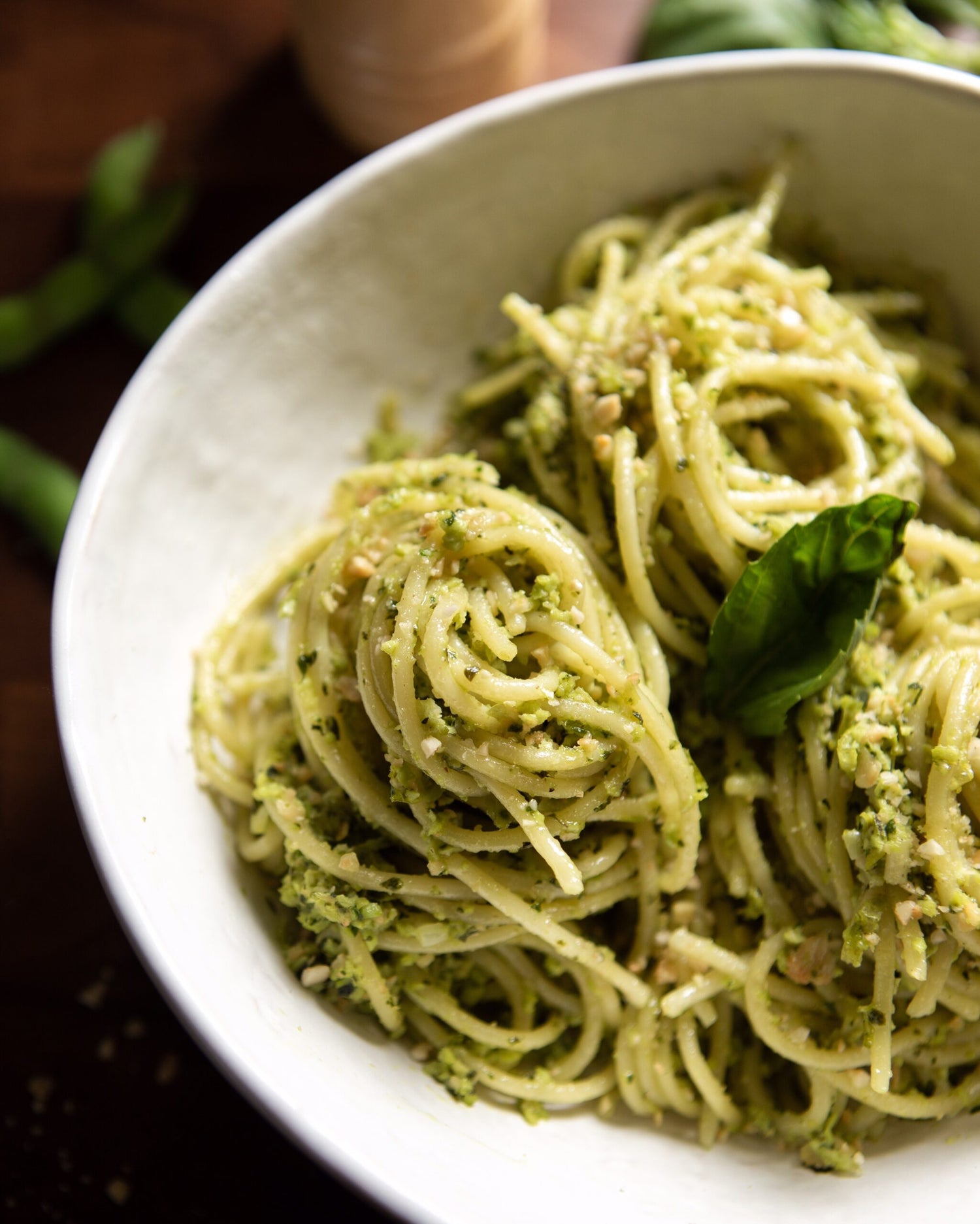 Edamame Pesto with Spaghetti Cooking Panda