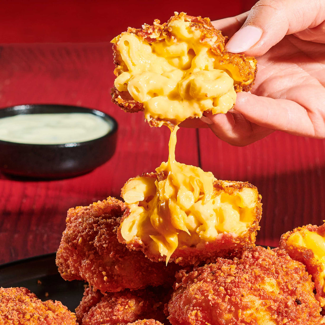 Red Hot Mac and Cheese Balls