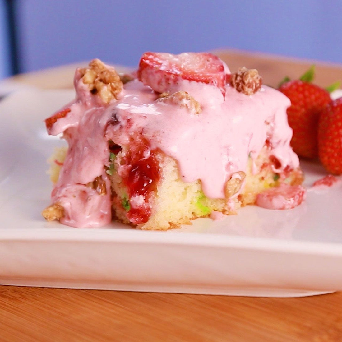 Funfetti Strawberry Poke Cake