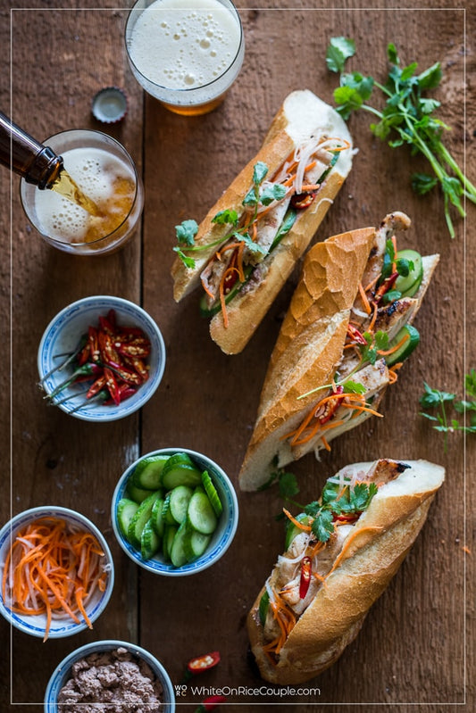 Grilled Vietnamese Chicken Banh Mi Sandwich