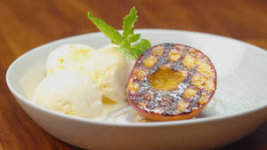 Grilled Peaches And Ice Cream