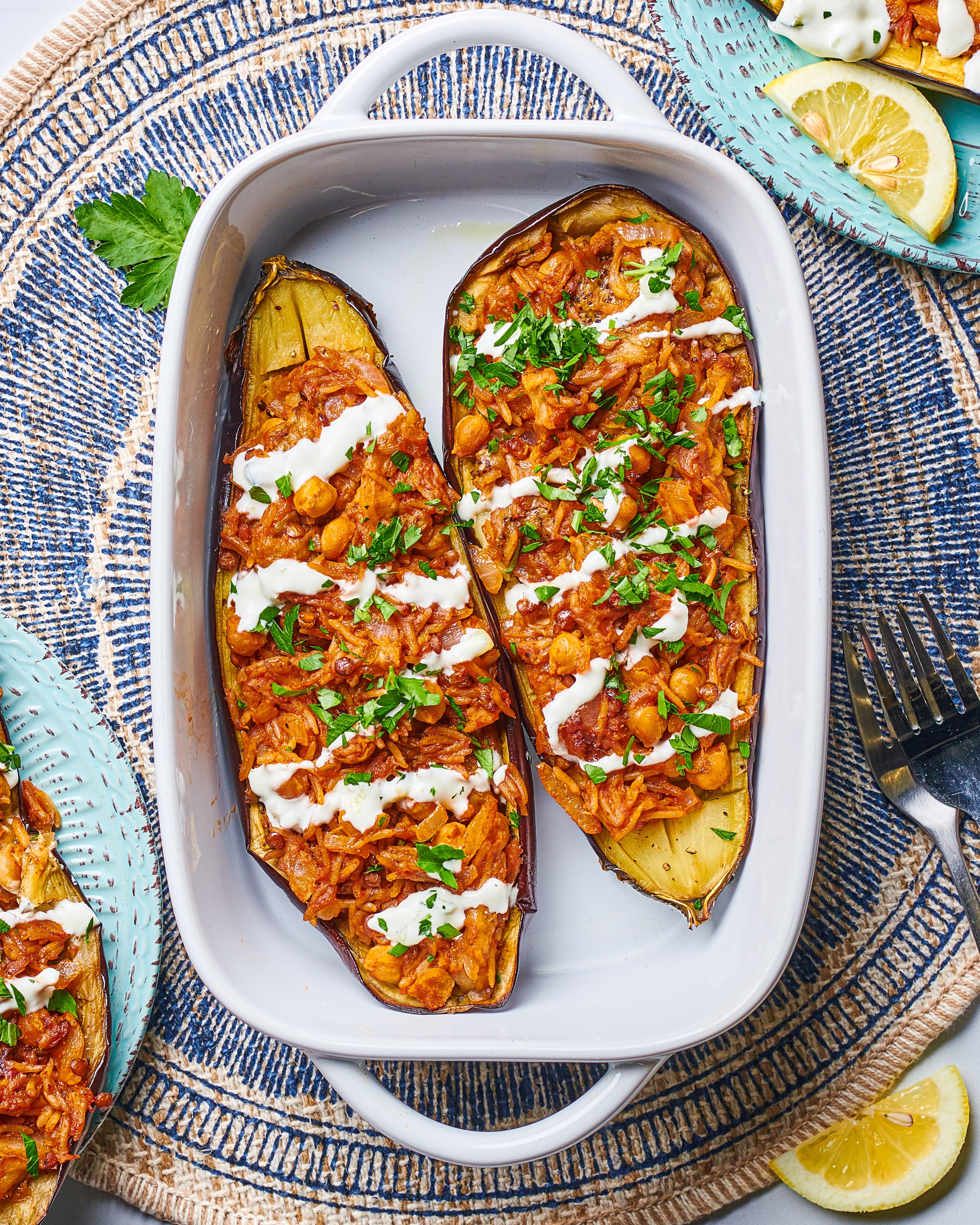 Harissa Rice Stuffed Eggplant – Cooking Panda