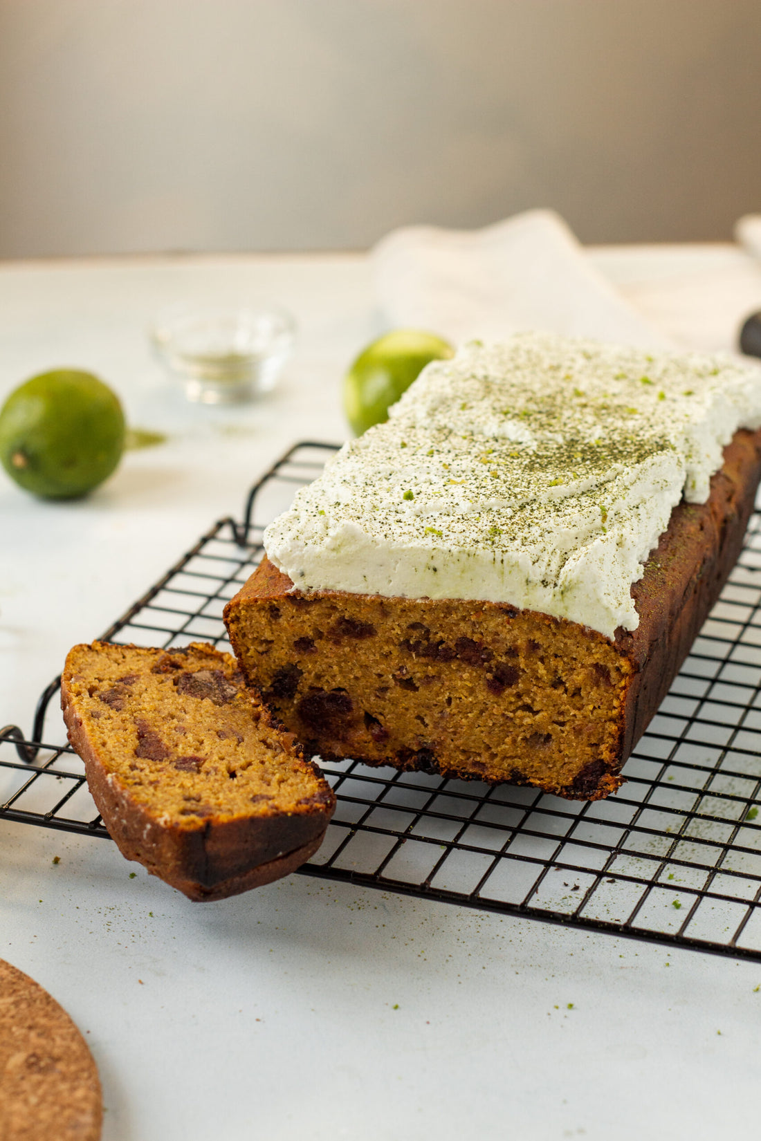 Pumpkin Bread with Matcha Cream Cheese