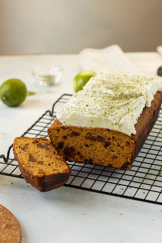 Pumpkin Bread with Matcha Cream Cheese