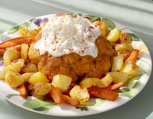 Whole Roasted Cauliflower With Whipped Cheese