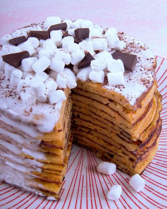 Sweet Potato Pancakes With Marshmallow Sauce