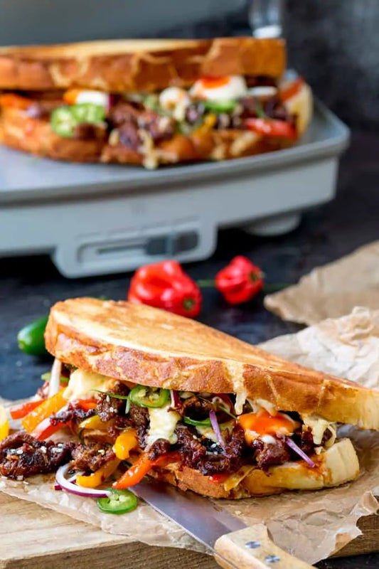 Korean Steak Sandwich with Jalapenos and Garlic Mayo