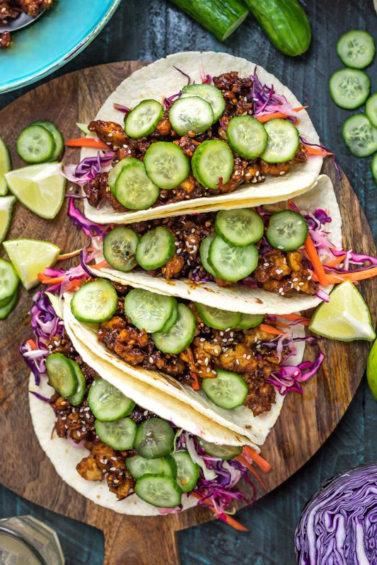 Korean Inspired Crispy Tofu Tacos