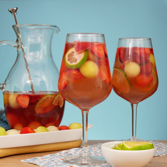 Melon Strawberry Rose Sangria