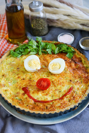 Funny Face Bacon, Leek and Cheese Quiche
