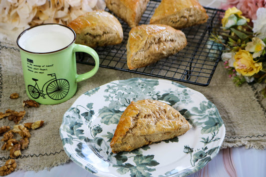 Banana Bread Scones with Honey and Maple Glaze