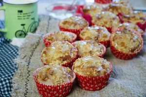 Zucchini Crumb Muffins with Sour Cream Glaze