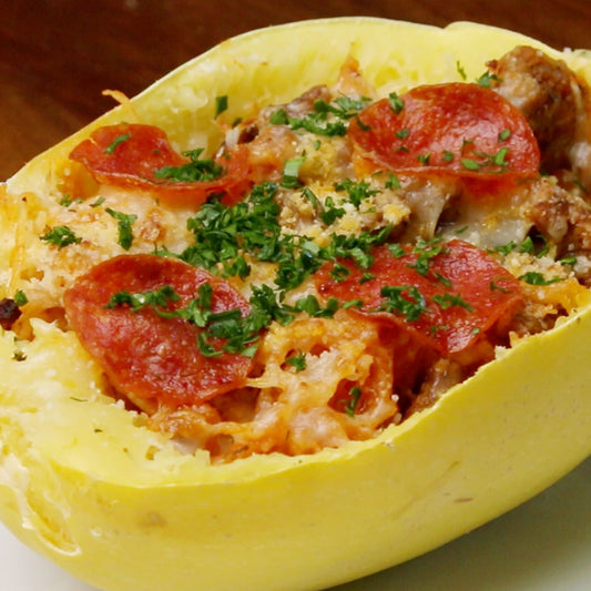 Pizza Spaghetti Stuffed Squash