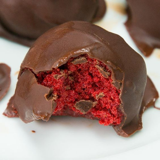 Red Velvet Bourbon Cake Balls