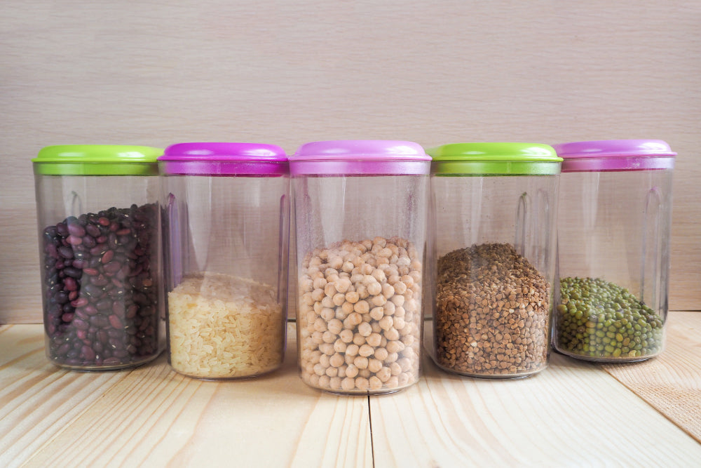 Rice in a Plastic Container