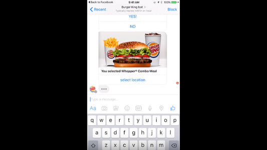 Order A Whopper Through Facebook Messenger (Video)